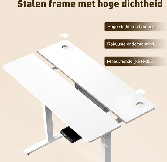 Zit-sta bureau 140 x 70 cm - Elektrisch verstelbaar - Anti-botsingstechnologie - USB-A/USB-C poorte