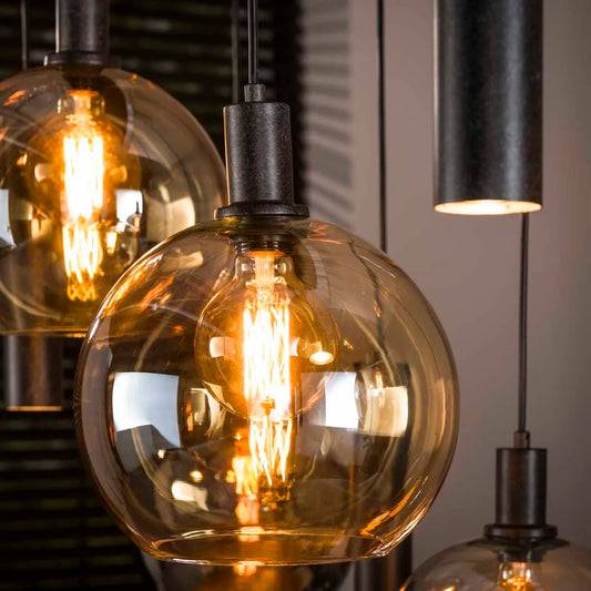 Tessio 9-lichts Hanglamp Multikleur glas