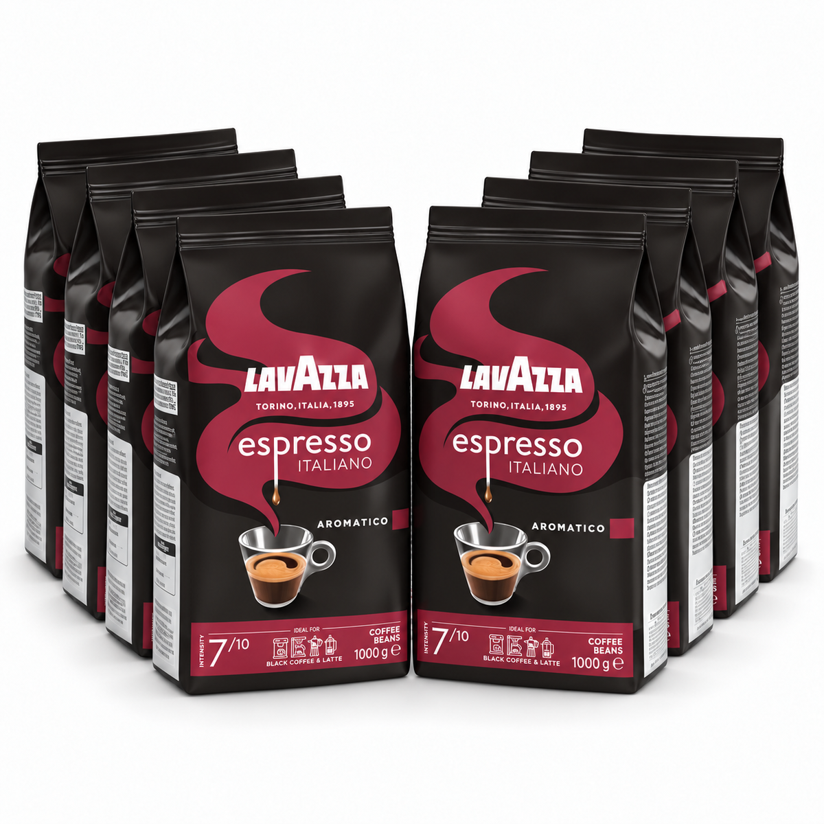 Lavazza Espresso Italiano Aromatico Coffee Beans – 8 × 1kg Bundle