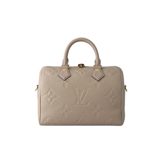 Louis Vuitton Speedy Bandoulière Monogram Empreinte tas, beige, 20 cm