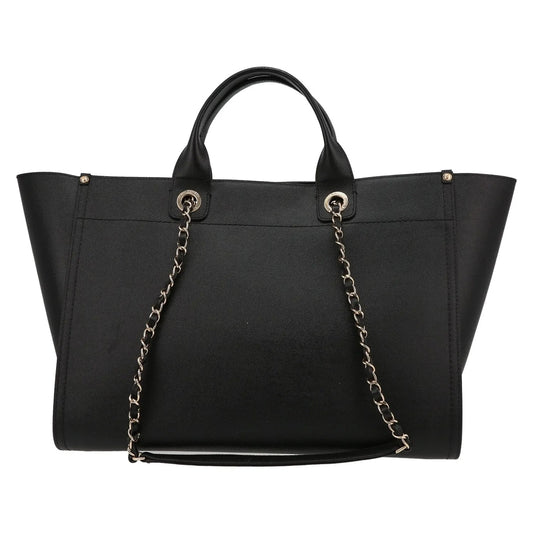 Chanel Deauville-tas van zwart Caviar-leer, 38 cm
