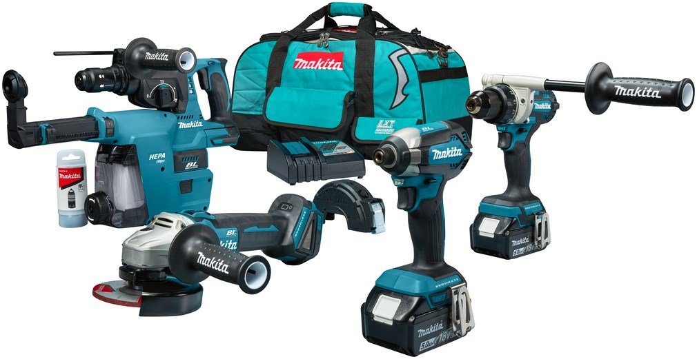 Makita DLX4194TX1 – ensemble de 4 outils LXT 18 V, 2 batteries de 5,0 Ah et chargeur – photo 1