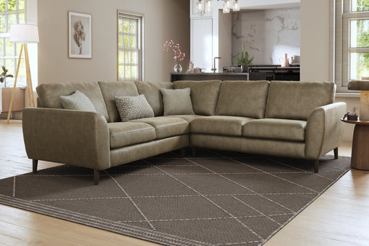 The Hackney – 2 Corner 2 Seater Sofa with Memory Foam Cushion – Brown