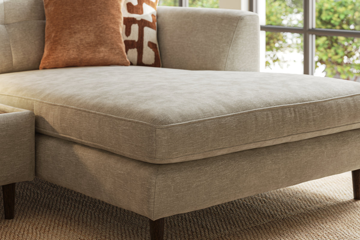 Roscoe – 3 Seater Chaise with Console – Beige