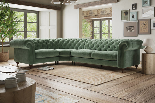 Darcy – 1.5 Corner 3 Sofa without Studs – Green