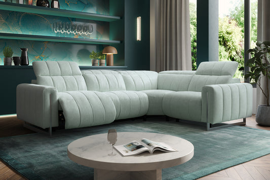 The Paramount – 3 Corner 1.5 Power Recliner Sofa with Headrest – Grey
