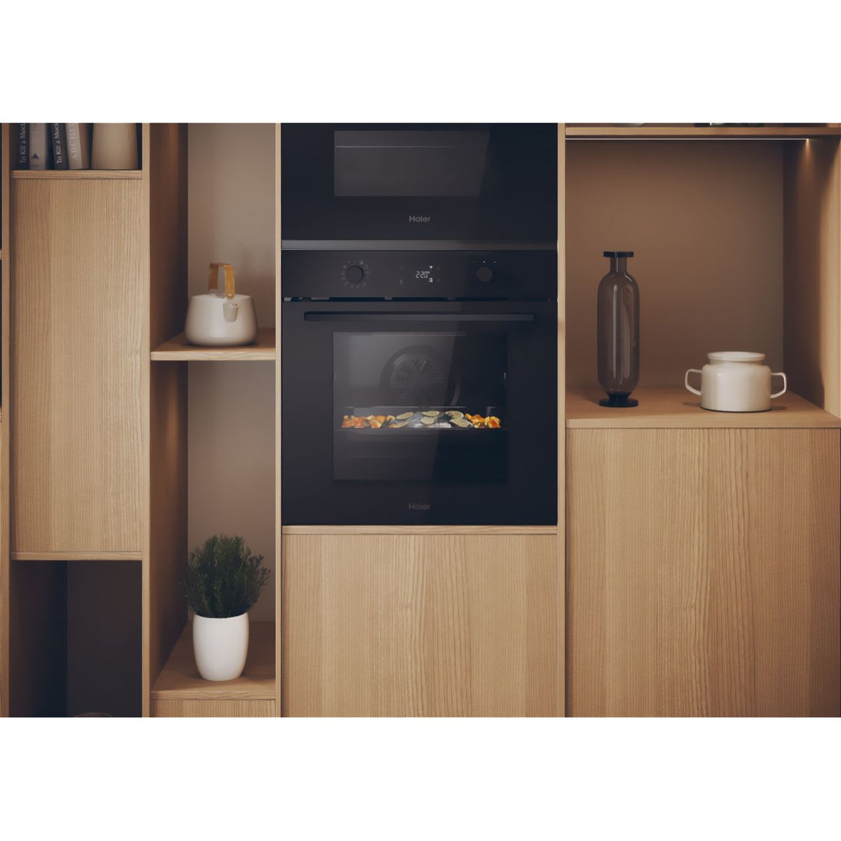 Haier ID Series 2 Built In Electric Single Oven - Black - Oven in kitchen