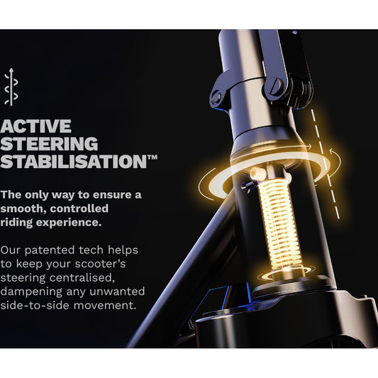 Pure Air 6 Ultra Max Suspension Electric Scooter - Annotation - Active steering stablisation