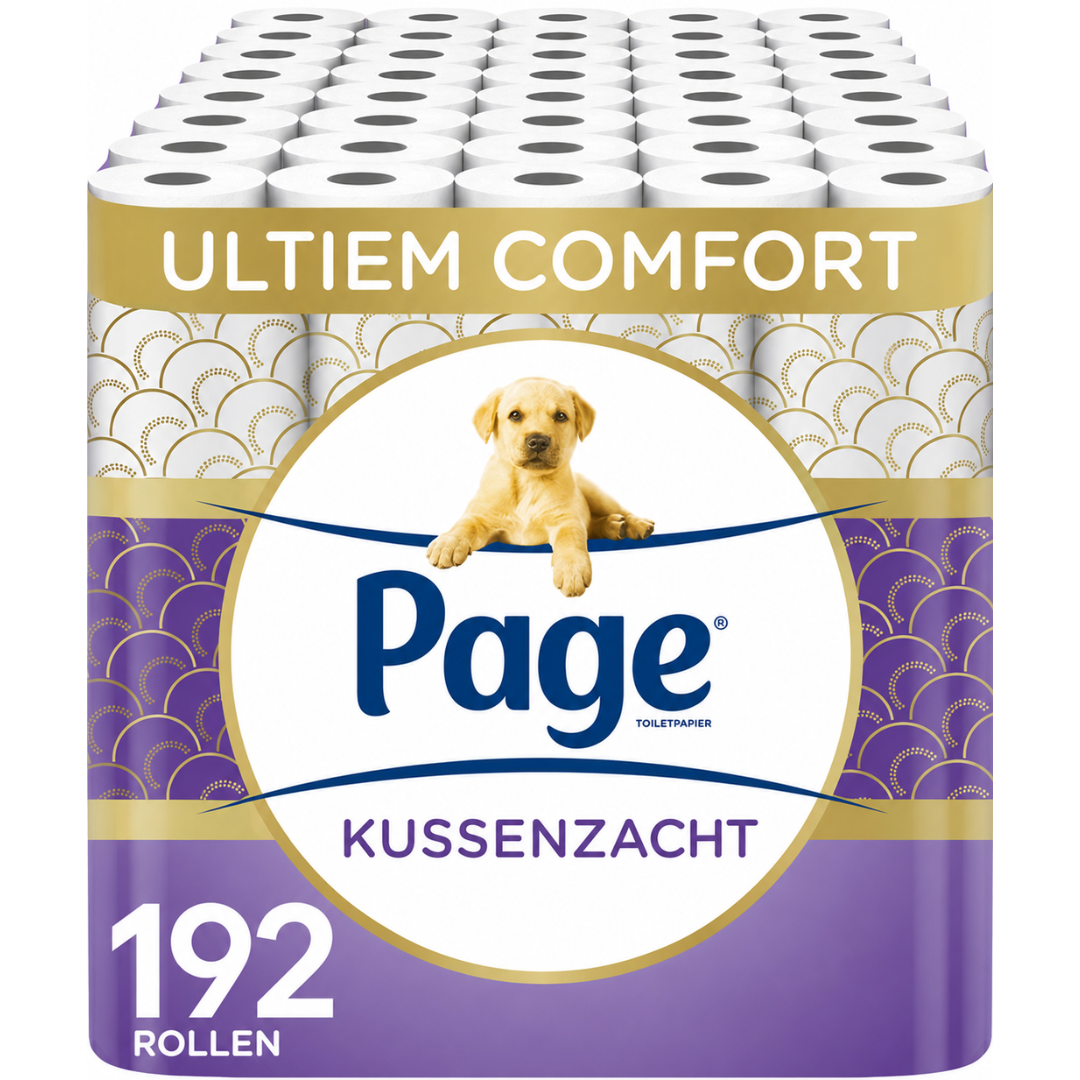 Page toiletpapier - 192 rollen - Kussenzacht wc papier (3-laags) - met extra zijde - Voordeelverpakking