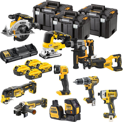 DeWALT DCK1012P4T Accu combiset 10-delig 18V XR 5.0Ah in TSTAK