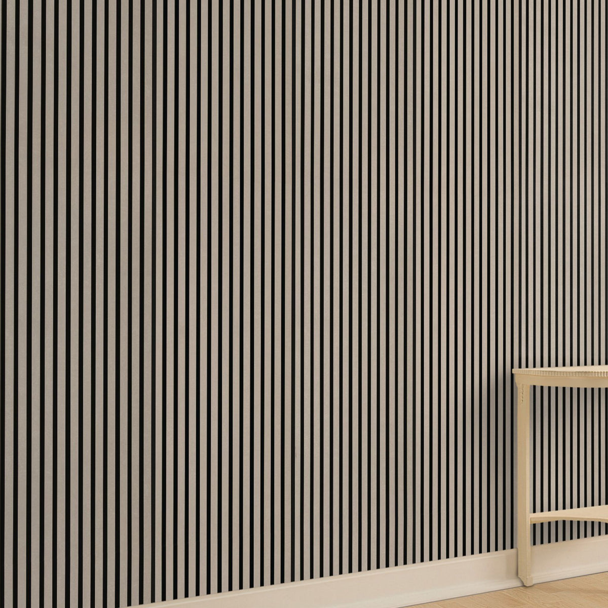 Akustikpanel i taupe – 270 × 60 cm, ægte træfiner