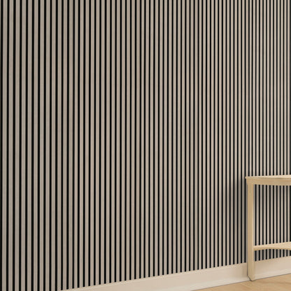 Akustikpanel i taupe – 270 × 60 cm, ægte træfiner