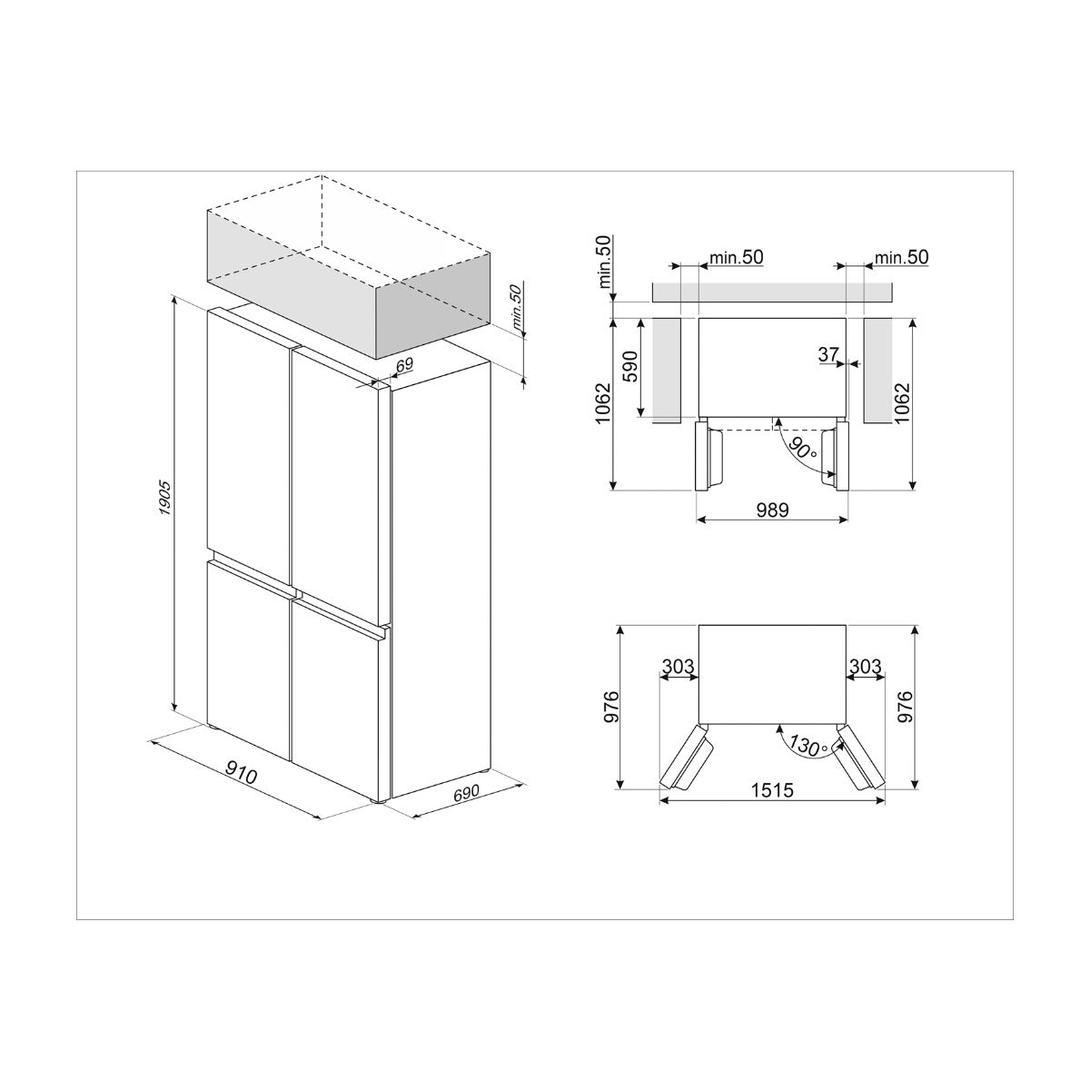 Smeg FQI60KD side by side