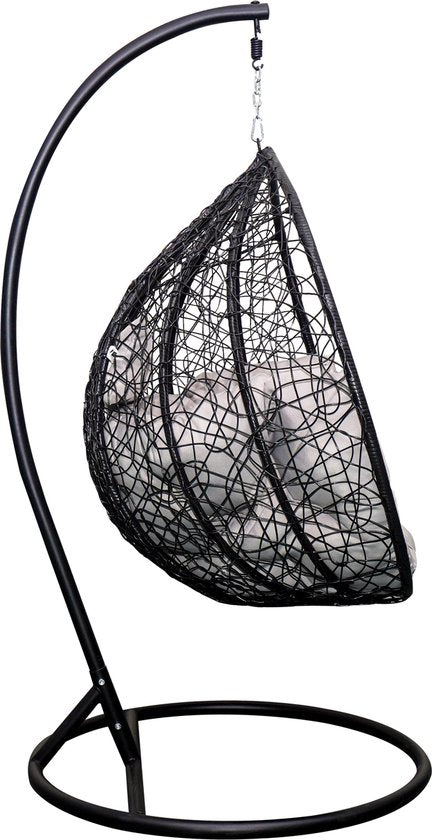 arash® XXL Egg Hangstoel – Hangstoel met standaard – Egg Chair – tot 150kg – Lichtgrijs