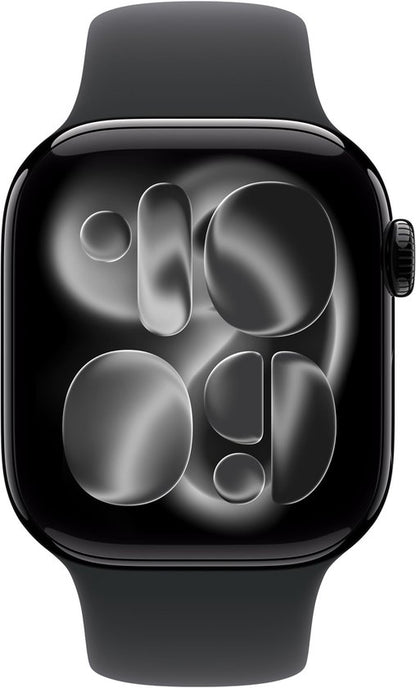 Apple Watch 11 - Wifi - 42mm - Jet Black Aluminium Case with Black Sport Band - M/L