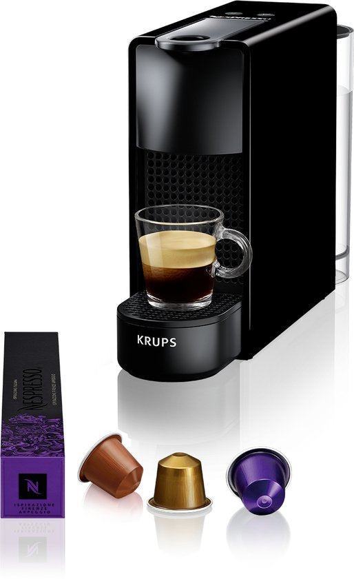 Krups Nespresso Essenza Mini XN1118 - Koffiecupmachine - Zwart - Met Melkopschuimer - Compact - Voor Nespresso Cups