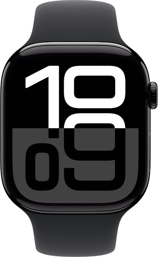 Apple Watch Series 10 - Wifi + 4G - 46mm - Zwarte Aluminium Case met Zwart Sportbandje - M/L