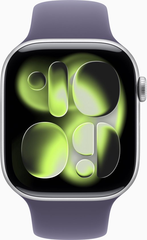 Apple Watch 11 - Wifi - 42mm - Zilverkleurig Aluminium Case with Purple Fog Sport Band - M/L