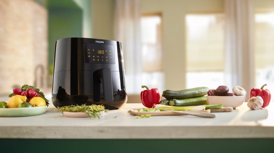 Philips Airfryer Essential 3000 Series - HD9270/96 - 6,2 liter (XL) - Heteluchtfriteuse - Warmhoudfunctie - 14 in 1 kookfuncties - Met spiesjes & grillrooster