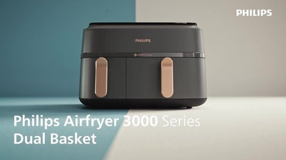 Philips Rapid Air Serie 3000 NA352/00 - Airfryer - Dubbele Mand - 9 Liter