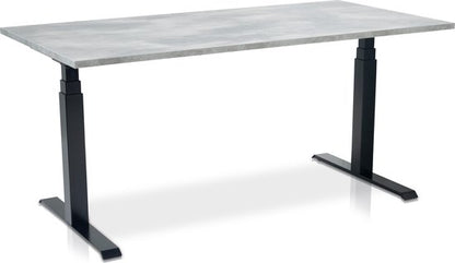 Zit-sta bureau elektrisch verstelbaar - MRC PRO NEN-EN 527 | 160 x 80 cm | frame zwart - blad betonlook | memory functie met USB | 150kg draagvermogen