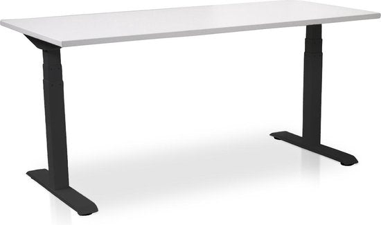 Zit-sta bureau elektrisch verstelbaar - MRC PRO NEN-EN 527 | 180 x 80 cm | frame zwart - blad wit | Memory functie met USB | 150kg draagvermogen