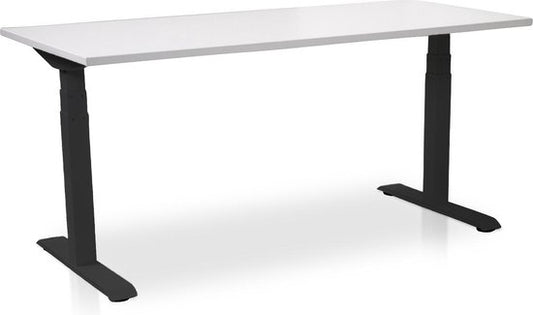 Zit-sta bureau elektrisch verstelbaar - MRC PRO NEN-EN 527 | 180 x 80 cm | frame zwart - blad wit | Memory functie met USB | 150kg draagvermogen