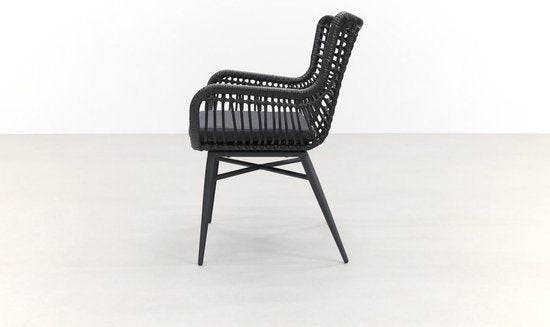 Jasmine Black/GI Edison 8-persoons dining tuinset 280x140 cm.