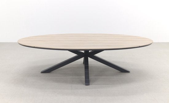 Jasmine Black/GI Edison 8-persoons dining tuinset 280x140 cm.