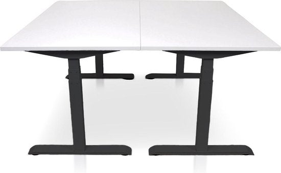 Zit-sta bureau elektrisch verstelbaar - MRC PRO NEN-EN 527 | 180 x 80 cm | frame zwart - blad wit | Memory functie met USB | 150kg draagvermogen