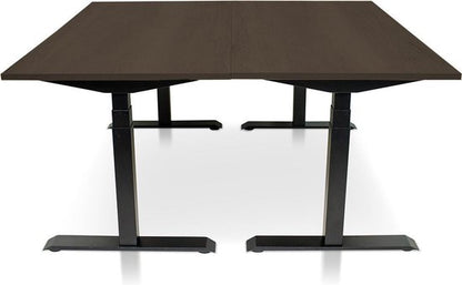 Zit-sta bureau elektrisch verstelbaar - MRC PRO NEN-EN 527 | 120 x 80 cm | frame zwart - blad bruin eiken | Memory functie met USB | 150kg draagvermogen