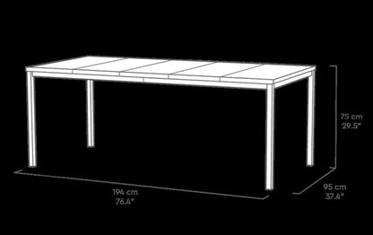 Keter Porto Diningset - Signature Porto Tafel en 6 Noa Tuinstoelen - Ashwood/Salie Groen