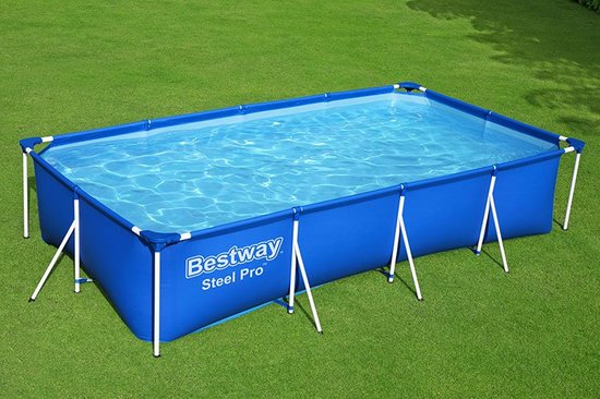 Bestway Steel Pro Zwembad - 400 x 211 x 81 cm - Rechthoekig Opzetzwembad met Stalen Frame - Familiezwembad