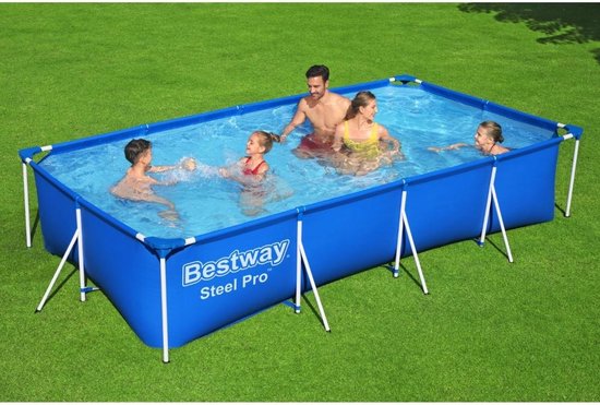 Bestway Steel Pro Zwembad - 400 x 211 x 81 cm - Rechthoekig Opzetzwembad met Stalen Frame - Familiezwembad