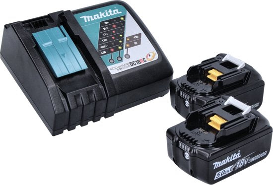 Makita DLX2145TJ 18V Li-Ion Combiset - Accuboormachine met Klopfuntie (DHP458) - Slagschroevendraaier (DTD152) - 2x 5.0Ah accu's