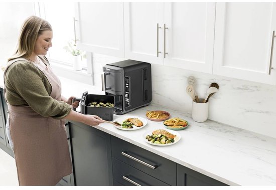 Ninja Double Stack Airfryer XXL - 9.5 Liter - Dubbele Gestapelde Lades - 6 Programma's - Inclusief Kookrekjes - SL400EU