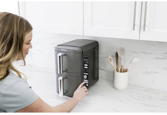 Ninja Double Stack Airfryer XXL - 9.5 Liter - Dubbele Gestapelde Lades - 6 Programma's - Inclusief Kookrekjes - SL400EU