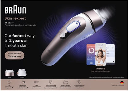 Braun Smart IPL Skin i·expert - IPL ontharingsapparaat - PL7211 - Haarverwijdering Voor Thuis - Met Gratis App - 2 Slimme Koppen