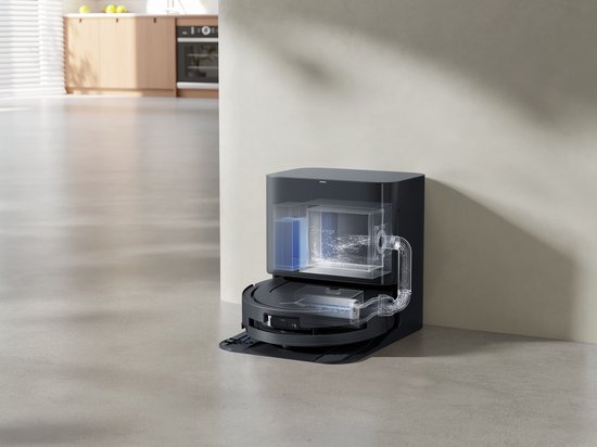 ECOVACS - DEEBOT T80 Omni - Stofzuig en dweilrobot (zwart) - 18.000 Pa zuigkracht- Zelfreinigende Robotstofzuiger met Warmwater – Dweilsysteem - Automatisch Leegstation - Geschikt voor dierenharen