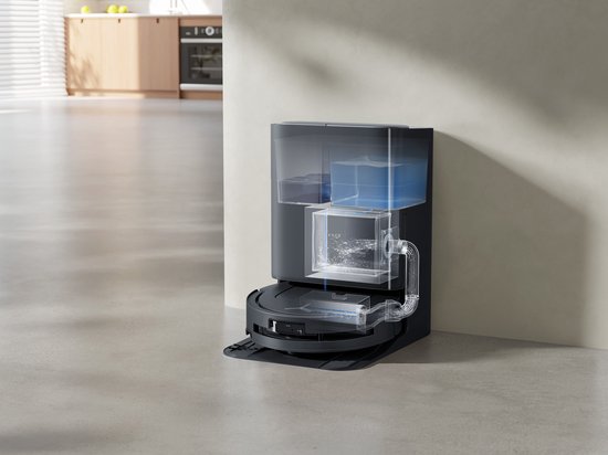 ECOVACS - DEEBOT T80 Omni - Stofzuig en dweilrobot (zwart) - 18.000 Pa zuigkracht- Zelfreinigende Robotstofzuiger met Warmwater – Dweilsysteem - Automatisch Leegstation - Geschikt voor dierenharen