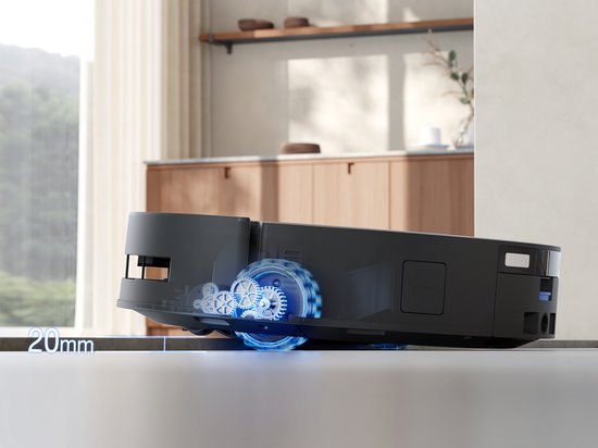 ECOVACS - DEEBOT T80 Omni - Stofzuig en dweilrobot (zwart) - 18.000 Pa zuigkracht- Zelfreinigende Robotstofzuiger met Warmwater – Dweilsysteem - Automatisch Leegstation - Geschikt voor dierenharen