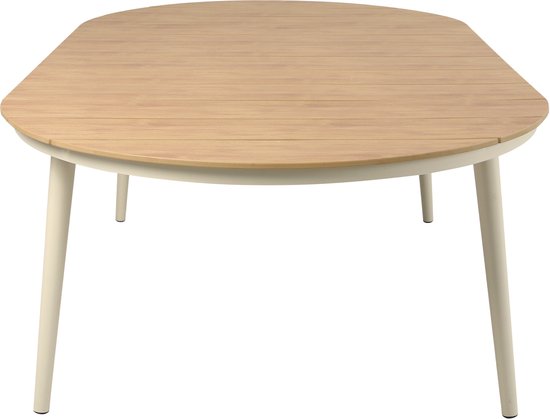 AXI Chay Tuinset met 8 stoelen Houtlook/beige – Gepoedercoat aluminium frame – 8 Personen - Diningset met kussens voor balkon, tuin en terras - Weerbestendig