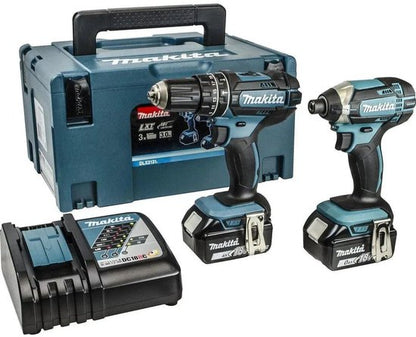 Makita DLX2131TJ 18V Li-Ion Combiset - Accuboormachine met klopfunctie (DHP482) & Slagschroevendraaier (DTD152) (2x 5.0Ah Accu) in Mbox