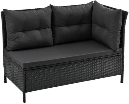 Loungeset Manacor - Polyrotan - zwart/grijs