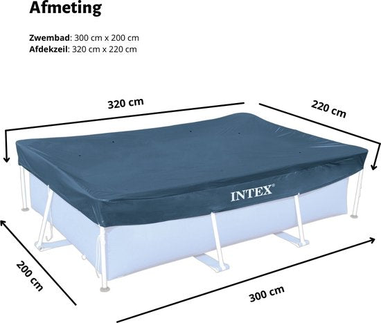 Intex Voordeelverpakking - Rechthoekig Frame Zwembad - 300 x 200 x 75 cm - Blauw - Inclusief Accessoires - Voor een heel seizoen