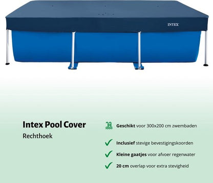Intex Voordeelverpakking - Rechthoekig Frame Zwembad - 300 x 200 x 75 cm - Blauw - Inclusief Accessoires - Voor een heel seizoen