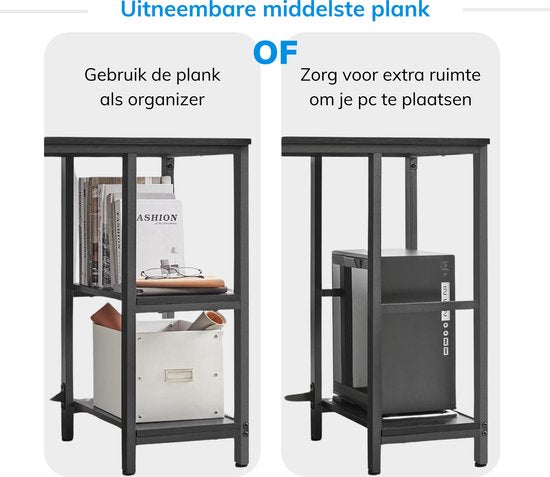 ACAZA Bureau - Hoekbureau - Zwart - 138 x 50 x 76 cm (L x B x H) - Bureautafel - Game Bureau - Bureau Gaming - Game Bureau