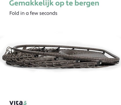 Vita5 Egg Hangstoel – Met Standaard – Binnen en Buiten – Cocoon Stoel - Opvouwbaar - Tot 150kg – Incl. Kussen en Waterdichte Beschermhoes – Lichtgrijs
