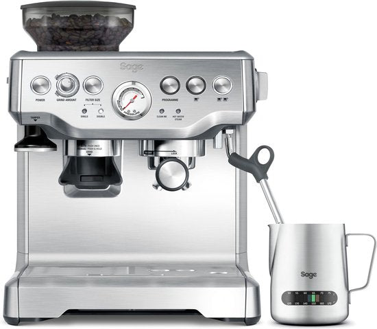 Sage SES875BSS the Barista Express Brushed Stainless Steel - Pistonmachine - incl Temp Control Melkkan - Espressomachine