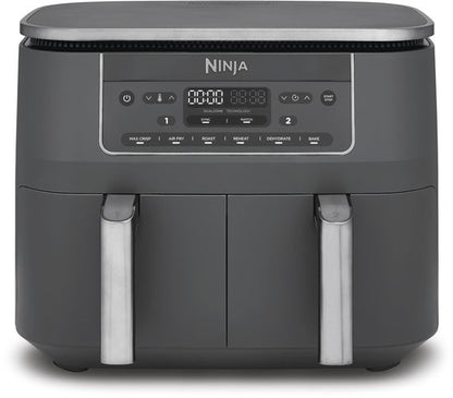 Ninja Dubbele Airfryer XXL - 7.6 L - Nieuw 2026 Model - 40 tot 240 Graden - 2470 W Vermogen - Dual Zone Technologie - DZ300EU